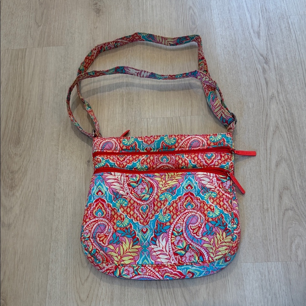 Vera Bradley Quilted Paisley Crossbody Bag in Red & Turquoise